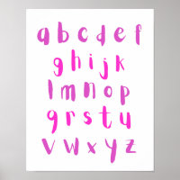 Pink Shades Alphabet Lowercase Letters Kids Room