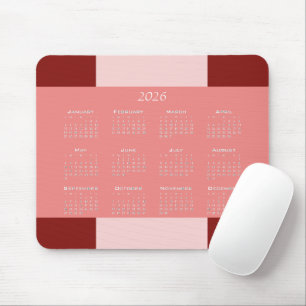 Pink shades business calendar mouse pad