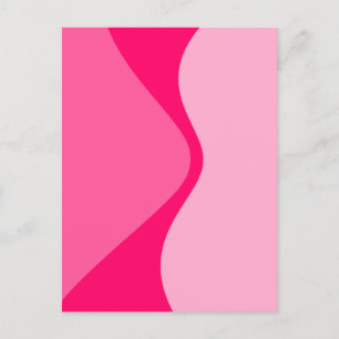 Pink Shades Curved Geometric Shapes Postcard