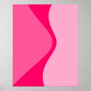 Pink Shades Curved Geometric Shapes Poster