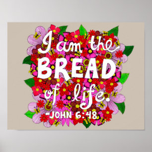 Pink Shades Flower Doodle Typography Bible Verse Poster