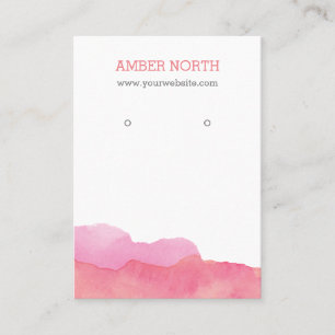 Pink Shades Watercolor Jewellery Earring Display Business Card
