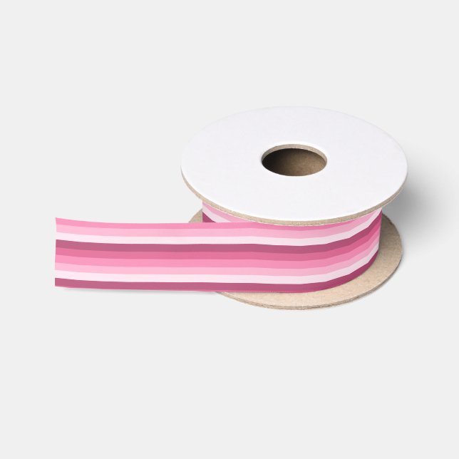 Pink shadow stripes satin ribbon (Spool)