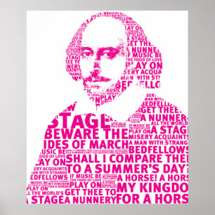 Pink Shakespeare text design Poster