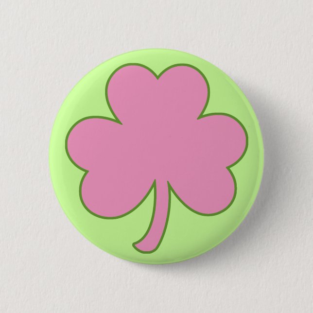 Pink Shamrock Button (Front)