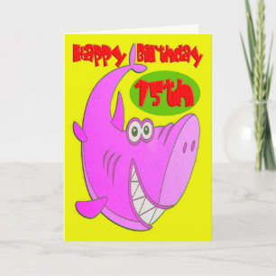 Pink Shark Fifteenth Birthday Card