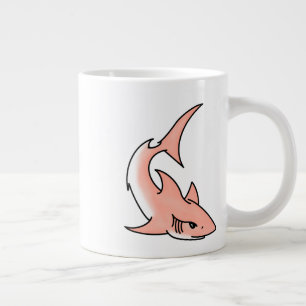 pink shark week cartoon tattoo art ocean animal large coffee mug