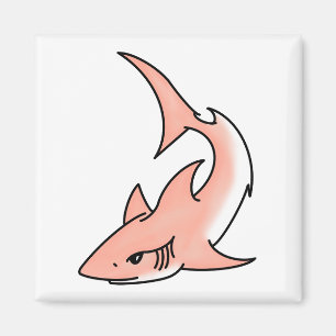 pink shark week cartoon tattoo art ocean animal magnet