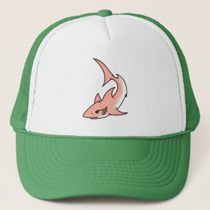 pink shark week cartoon tattoo art ocean animal trucker hat