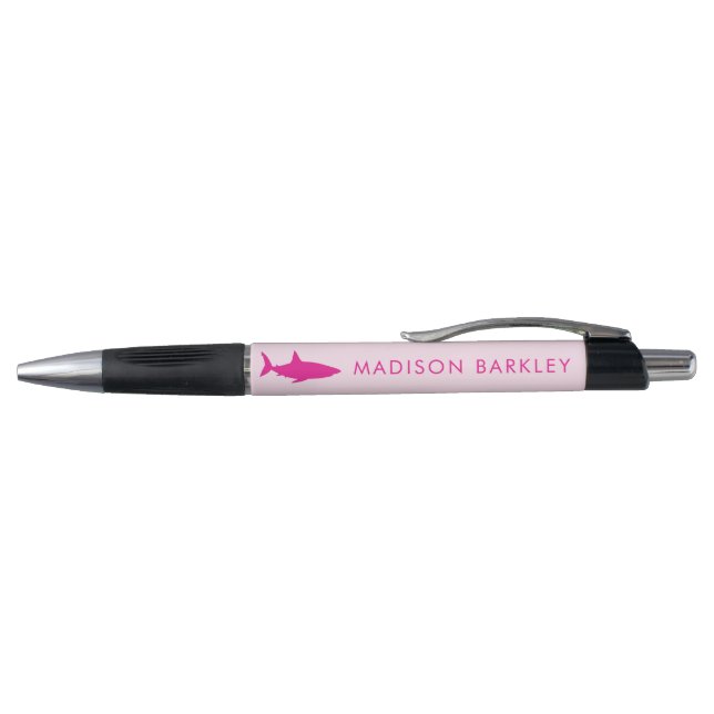 Pink Sharks Cute Kid's Pens with Name (Top)
