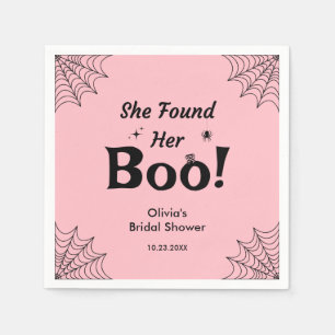 Pink She Found Her Boo Halloween Bridal Shower Napkin