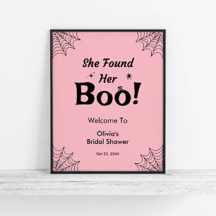 Pink She Found Her Boo Halloween Bridal Shower Poster