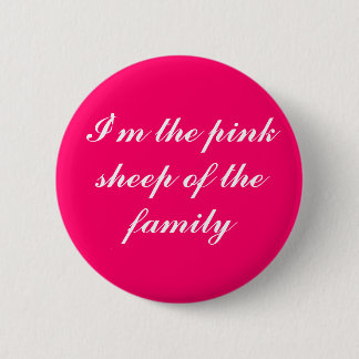 pink sheep 6 cm round badge