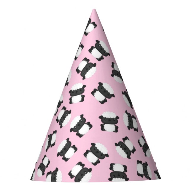 Pink Sheep Birthday Party Hat (Front)