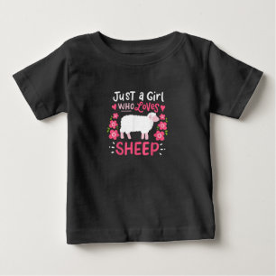 Pink Sheep Just A Girl Who Loves Sheep Gift Baby T-Shirt