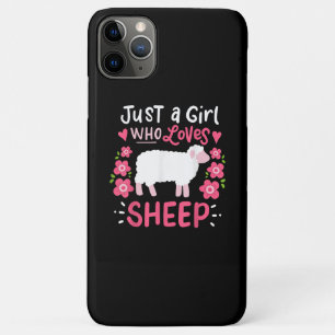 Pink Sheep   Just A Girl Who Loves Sheep Gift iPhone 11 Pro Max Case