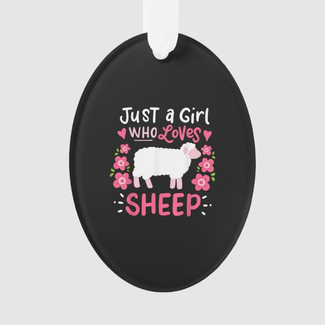 Pink Sheep | Just A Girl Who Loves Sheep Gift Ornament (Front)