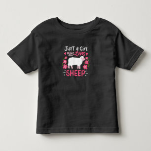 Pink Sheep Just A Girl Who Loves Sheep Gift Toddler T-Shirt