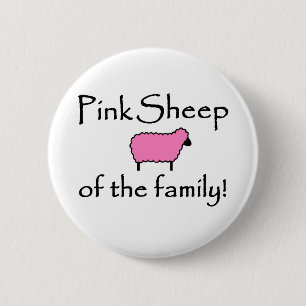 Pink Sheep of the Family 6 Cm Round Badge