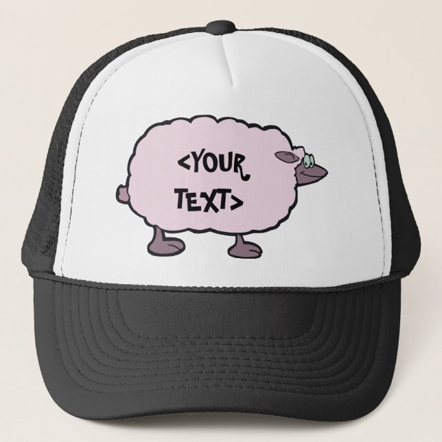 Pink Sheep, <YOUR TEXT> Trucker Hat (Front)