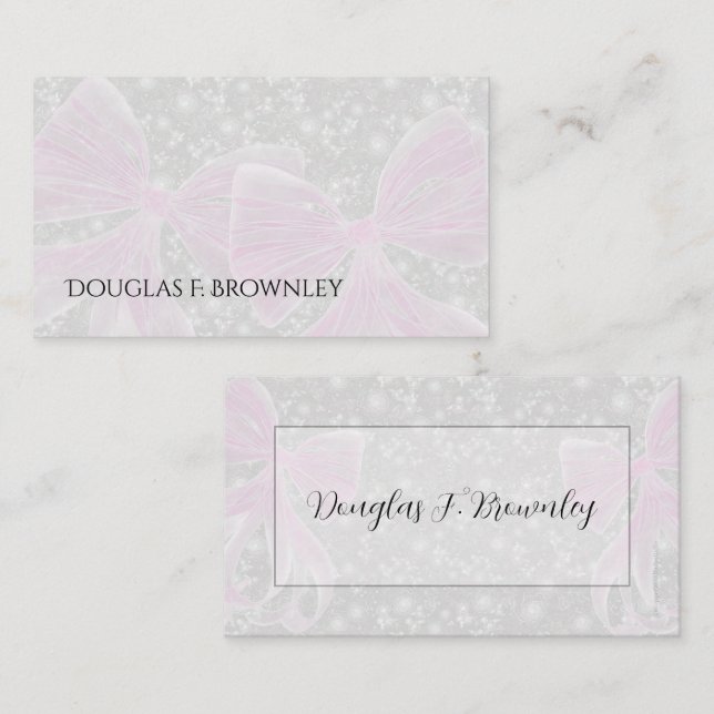 Pink Sheer bows-Double sided Place Card (Front/Back)