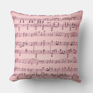 Pink Sheet Music Cushion