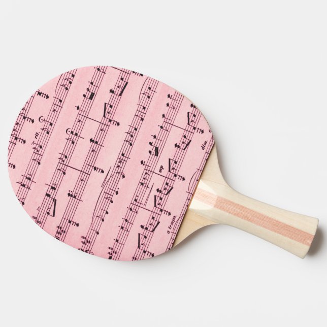 Pink Sheet Music Ping Pong Paddle (Side)