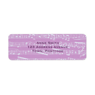 Pink Sheet Music Return Address Label