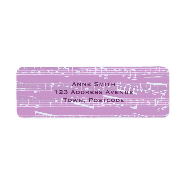 Pink Sheet Music Return Address Label (Front)