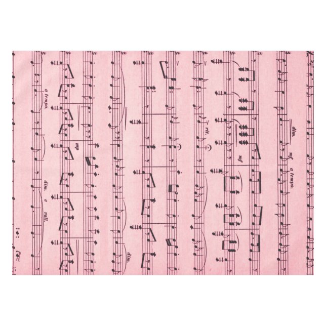 Pink Sheet Music Tablecloth (Front (Horizontal))
