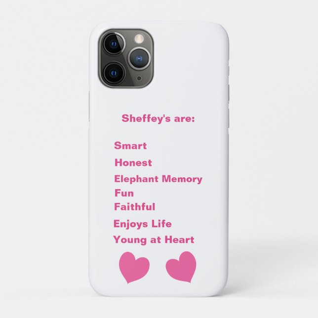 Pink Sheffey Acronym Case-Mate iPhone Case (Back)