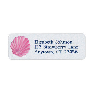 Pink Shell Beach Return Address Label
