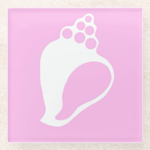 Pink Shell Glass Coaster