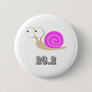 Pink shelled snail 26.2 6 cm round badge