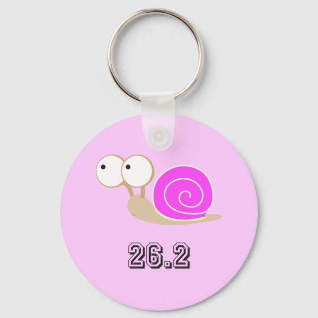 Pink shelled snail 26.2 key ring (Front)