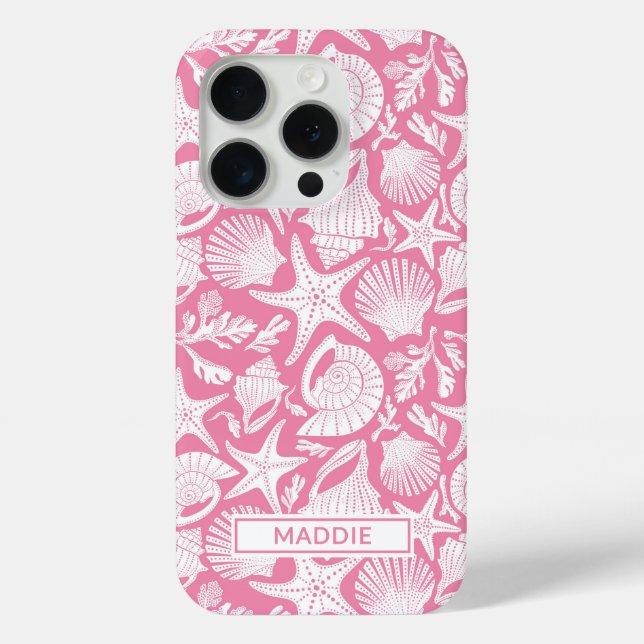 Pink Shells Personalized Case-Mate iPhone Case (Back)