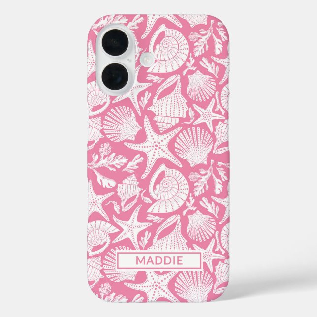 Pink Shells Personalized Case-Mate iPhone Case (Back)
