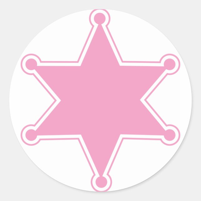 Pink Sheriff Badge Sticker (Front)