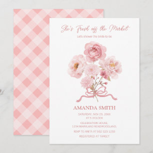 Pink She's Fresh Off the Market Bridal Shower  Invitation