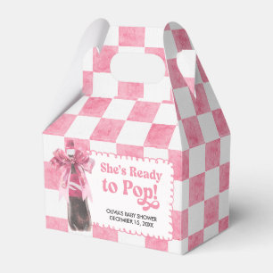 Pink She's Ready to Pop Baby Shower Favour Box
