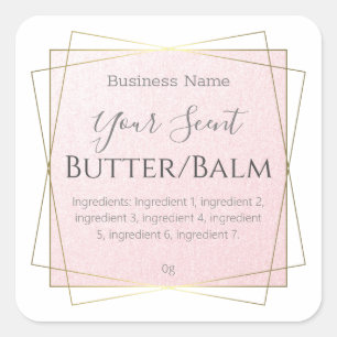 Pink Shimmer Face Cream Body Butter Lip Balm Label
