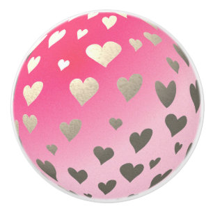 Pink Shimmer Heart Moon Door Knob