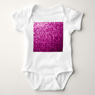 Pink shimmer, silver, black sequins baby bodysuit