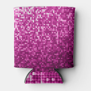 Pink shimmer, silver, black sequins can cooler
