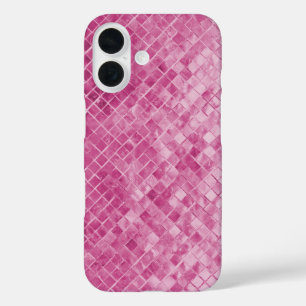 pink shimmering textured tile iPhone 16 case