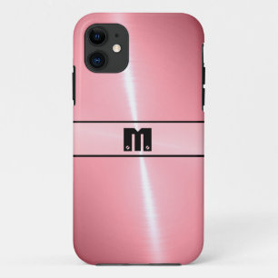 Pink Shiny Stainless Steel Metal 12 iPhone 11 Case