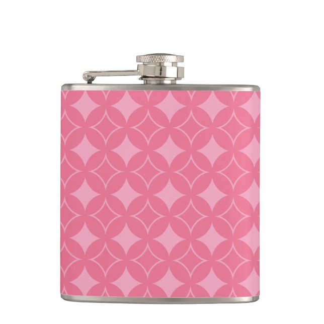 Pink shippo pattern hip flask (Front)
