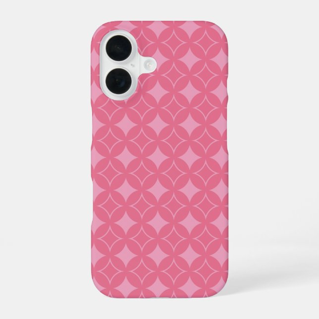 Pink shippo pattern iPhone 16 case (Back)