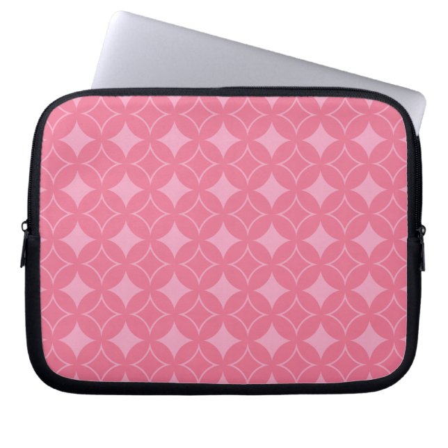 Pink shippo pattern laptop sleeve (Front)