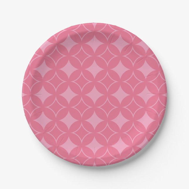 Pink shippo pattern paper plate (Front)